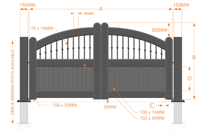 RMG 008DG Aluminium Driveway Gate